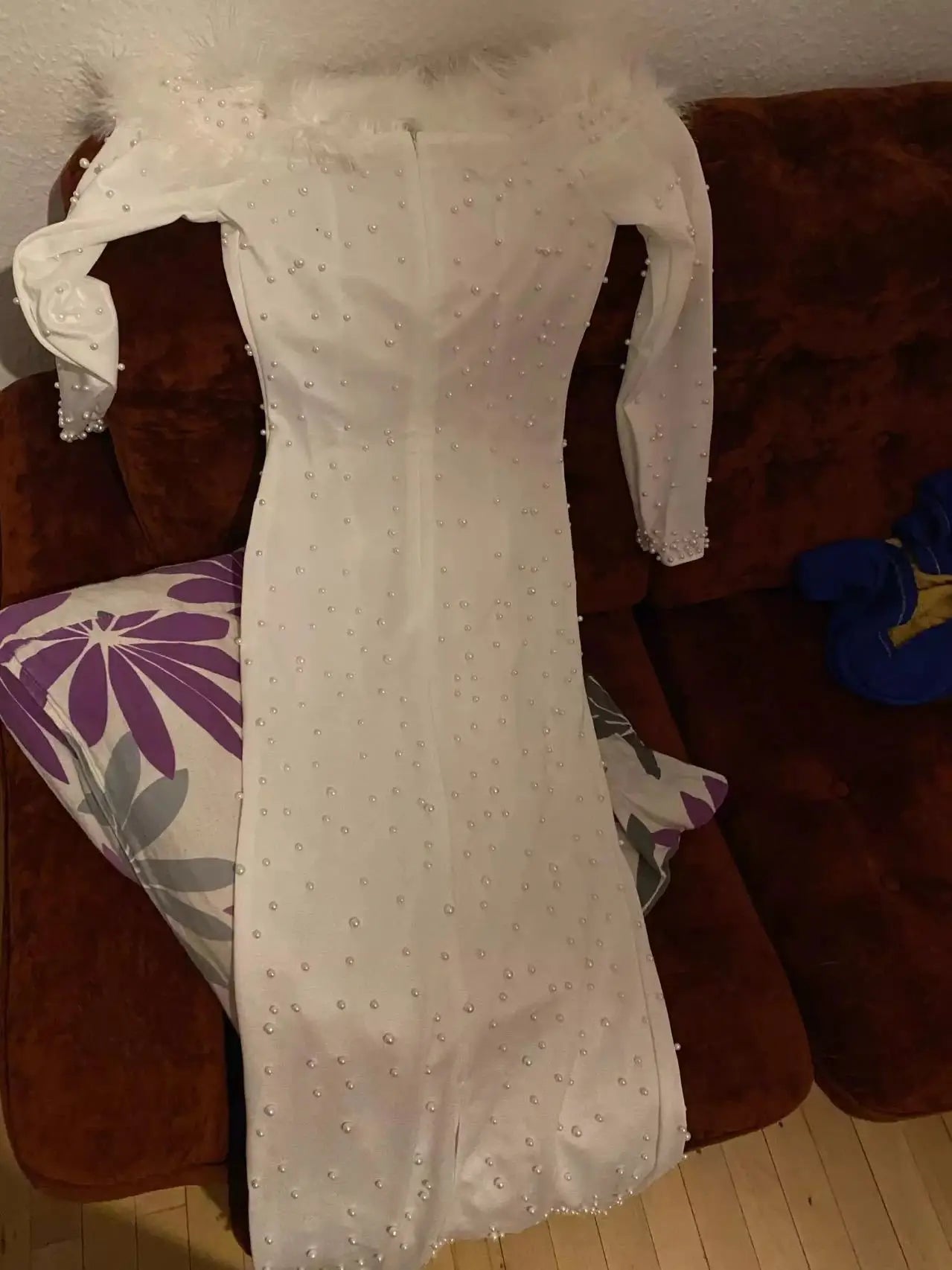 Feather White Dress