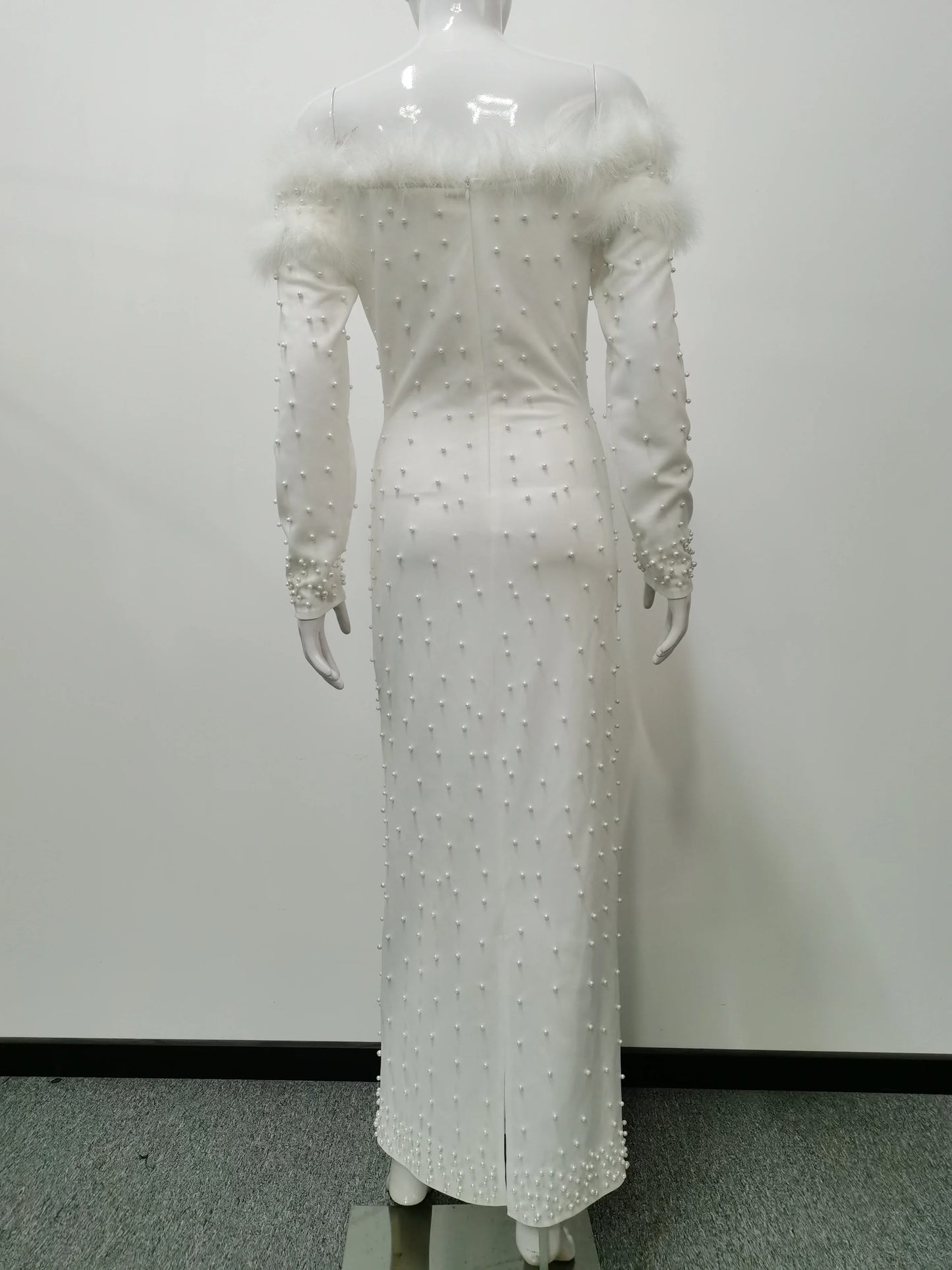 Feather White Dress