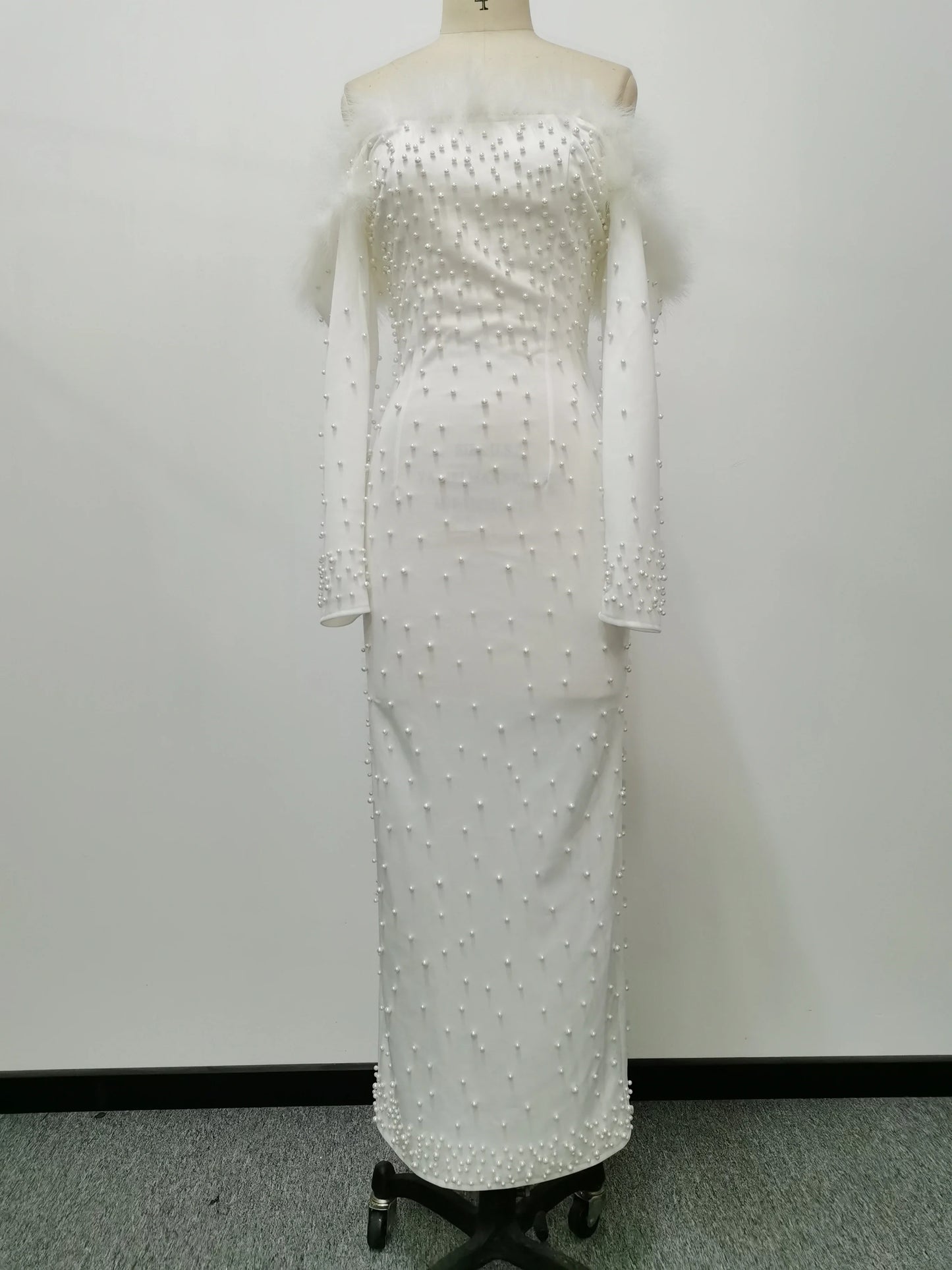 Feather White Dress