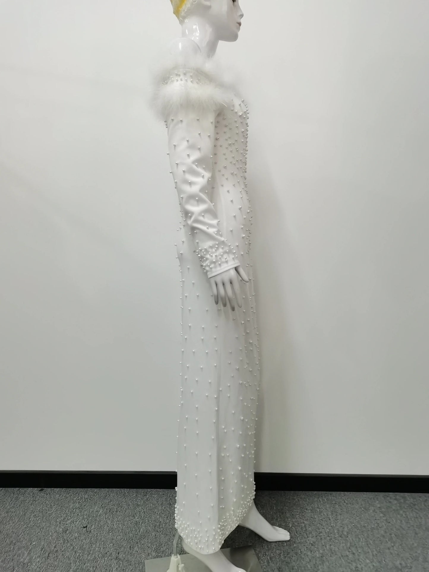 Feather White Dress